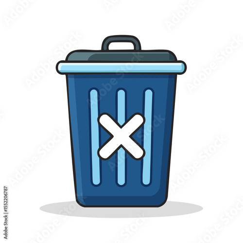 Trash can delete vector icon illustration on black background clean concept graphic element design recycling symbol waste management