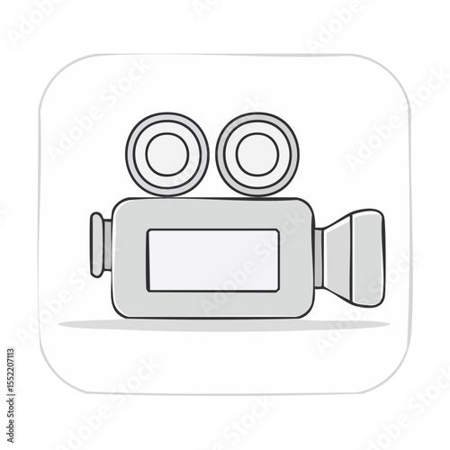 Retro Style Movie Camera Illustration Vintage Video Recording Equipment for Film Production