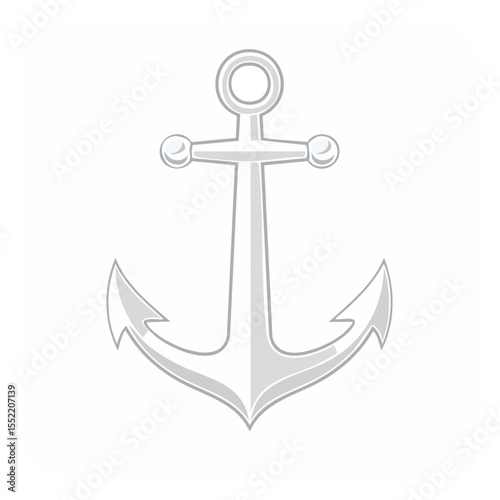 Illustration of an Anchor Symbol for Maritime Concepts and Nautical Themes. Isolated on White Background. Vector Design for Graphic Projects.