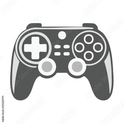 Simplified Vector Game Controller Icon on Black Background for Gaming Technology Concepts