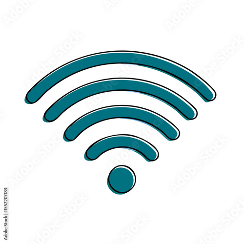 Stylized Wifi Signal Icon on Black Backdrop for Connectivity and Technology