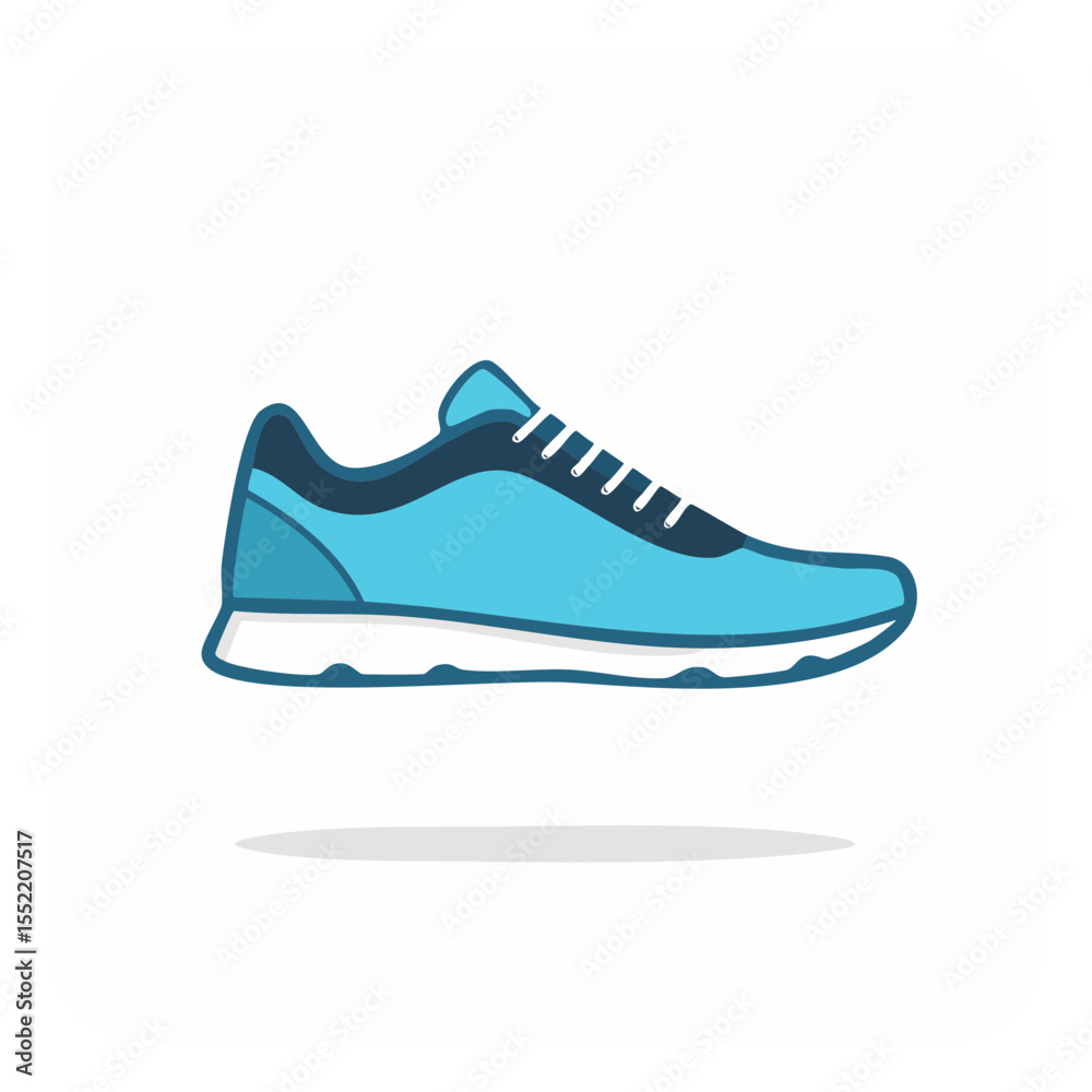 Isolated Light Blue Sneaker Illustration on White Background Sport Footwear Design Isolated Light Blue Sneaker Illustration on White Background Sport Footwear Design