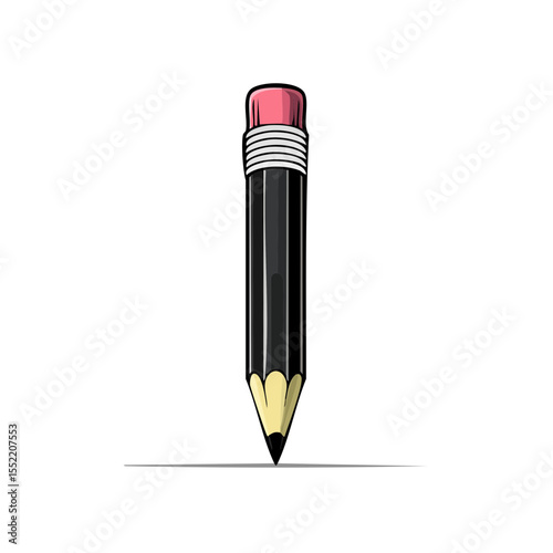 Illustration of a Black Pencil Drawing a Line on a Black Background