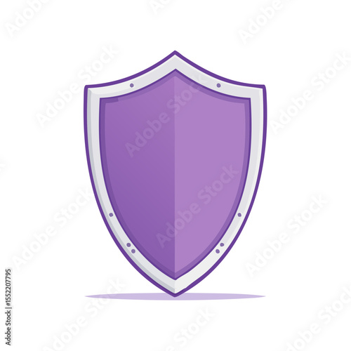 Cartoon shield illustration protection and security concept isolated vector graphic defense icon symbol armor medieval safeguard object safety shape