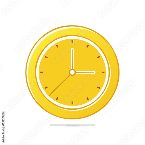 Yellow Analog Clock Time Management Concepts Watch Design Illustration Minimalist Style