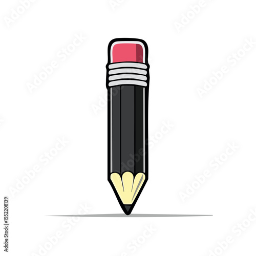 Illustration of a graphite pencil drawing a line on black background study tool design element creativity and education symbol