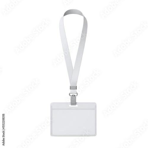 Εκτύπωση καμβά Blank name tag badge with lanyard isolated on transparent background