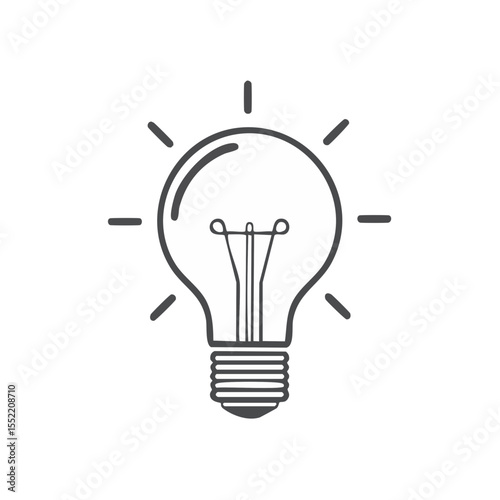 Glowing Lightbulb Illustration on Black Background Represents Idea Creativity Innovation
