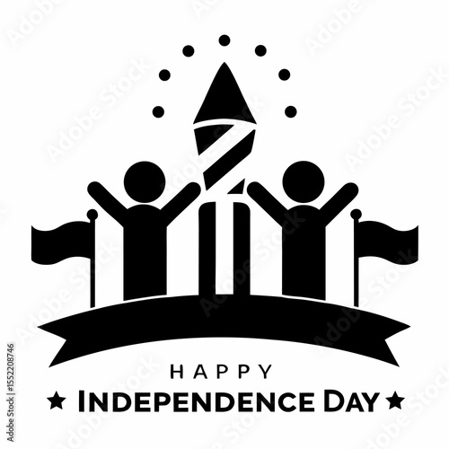 Republic day silhouette vector Independence day