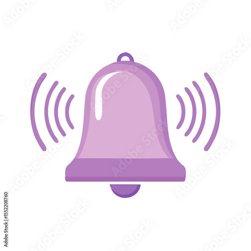 Ringing bell illustration on a black background, notification icon with sound waves, alerting chime concept