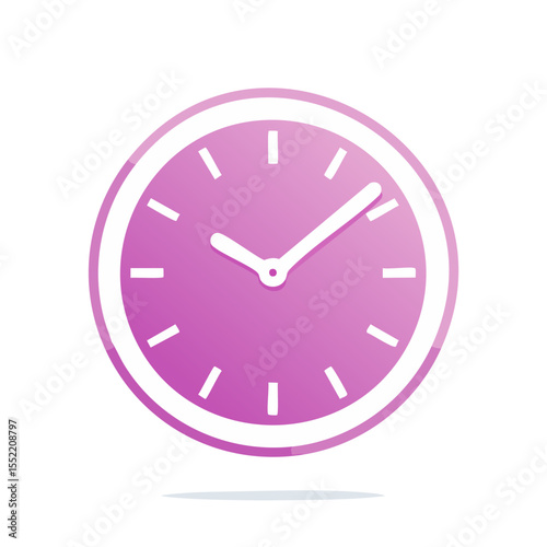 Pink and White Round Clock with Hands Illustrating Time on Black Background