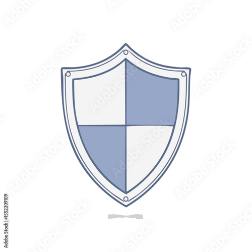 Medieval Heraldic Shield Decorative Emblem Security Defense Coat of Arms Cartoon Style