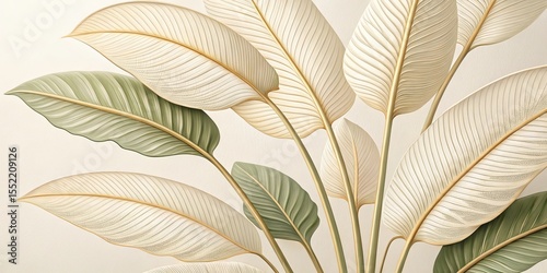 Elegant Calathea Leaves Art...