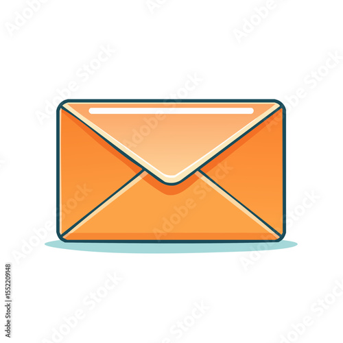 Orange Envelope Illustration for Communication and Correspondence Flat Design Graphic Element