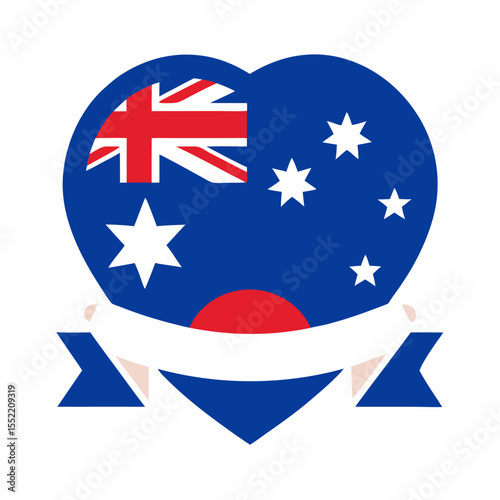 Australasian national flag button icons, featuring the Australian and New Zealand symbols in a 3D heart illustration