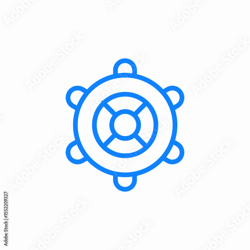 boat wheel icon sign vector
