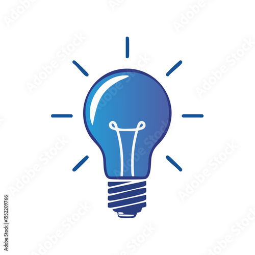 Blue Lightbulb on Black Background, Idea, Creativity, Innovation Concept