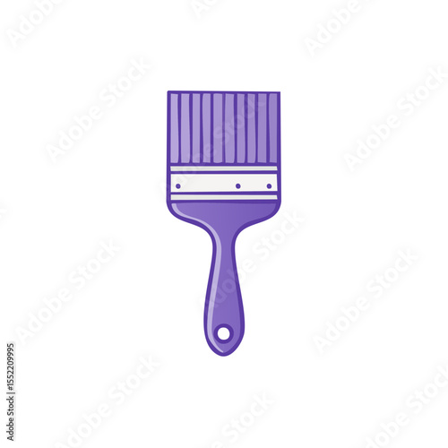 Paint Brush Illustration in Lavender and White Tool for Painting and Decorating Isolated on Black Background Art and Creativity Concepts