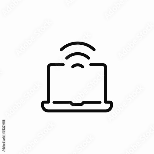 laptop signal icon sign vector