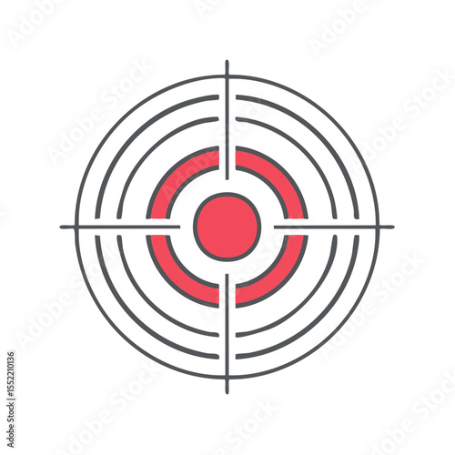Red Target Aim Focus Illustration on Black Represents Accuracy Precision and Goal Achievement Strategy