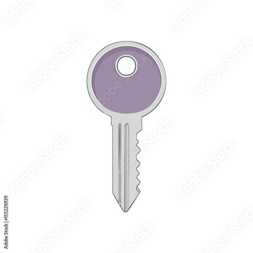 Single purple key isolated against black background unlocking secrets and providing solutions security measures