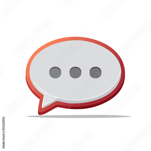 Stylized Speech Bubble with Ellipsis Design for Communication Dialogue and Discussion Icon for Chatting
