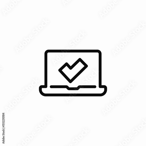 laptop success icon sign vector
