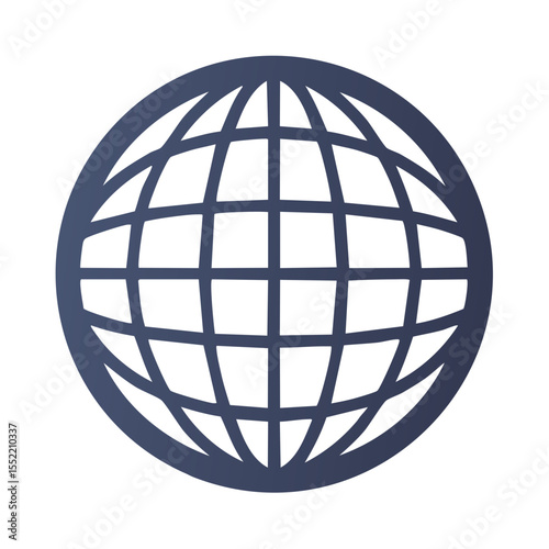 Stylized Globe Grid on Black Background Depicting Global Network and Communication