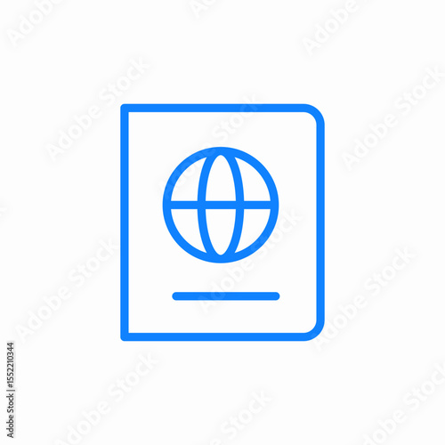 passport booklet icon sign vector