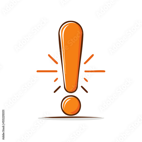 Orange Exclamation Point Illustration on Black Background Drawing Attention and Signifying Importance or Warning Concept