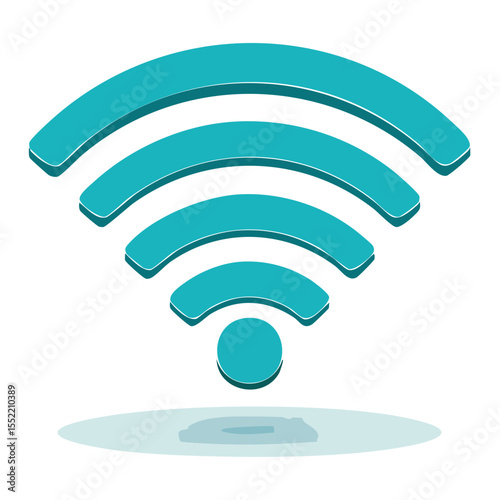 Teal WiFi Symbol Illustration on Dark Background: Connectivity and Wireless Access