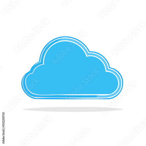 Sky blue cloud illustration for weather forecast or cloud computing concept on a black background for minimalist modern designs