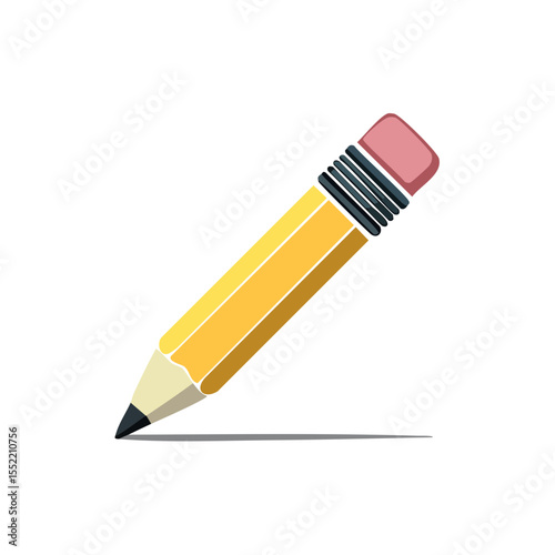 Cartoon Yellow Pencil Drawing a Line on Black Background Creative Writing School Supplies Office Stationery