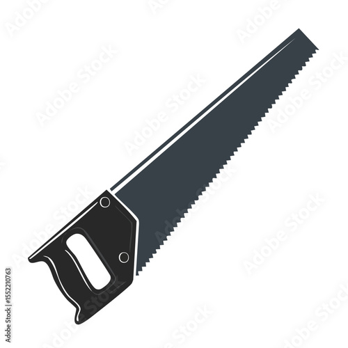 Hand saw illustration on plain background for carpentry and woodworking needs
