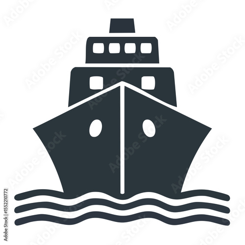 Cruise ship sailing on the water waves ocean voyage travel adventure vacation tourism transportation nautical vessel maritime silhouette