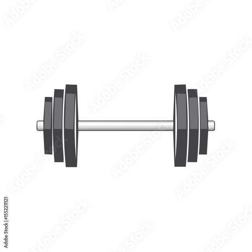 Isolated dumbbell with metal weights for strength training against a black background