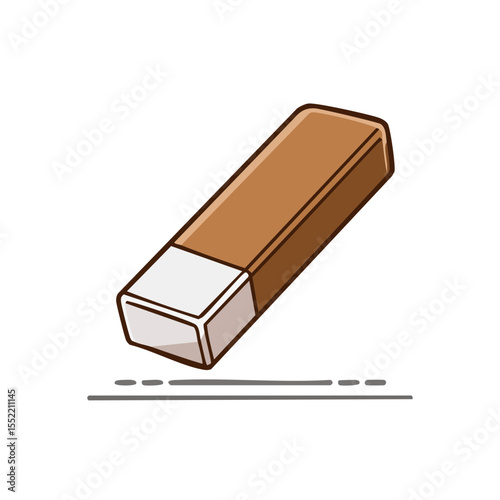 Illustration of an eraser removing line isolated against black background correction concept for design and creative projects