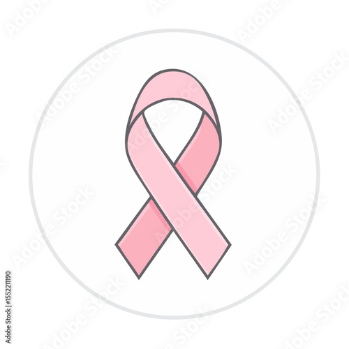 Pink Ribbon Symbolizes Breast Cancer Awareness in October Illustration Icon Hope and Support Health Care Month Campaign