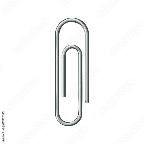 Metal Paperclip Isolated on Black Background Office Supply Detail Shiny Metal Fastener Minimalist Image Close Up Clip