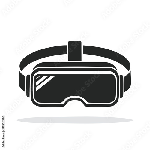VR headset technology for digital gaming and immersive experiences in virtual reality with stylized simple design and icon