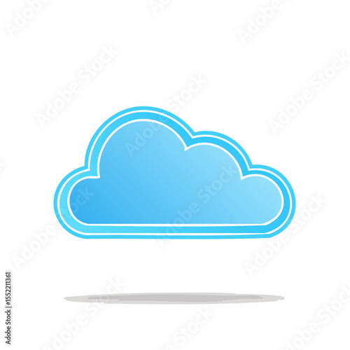 Floating Blue Cloud Illustration with Gradient on Black Background Cloud Computing Symbol and Conceptual Weather Graphic