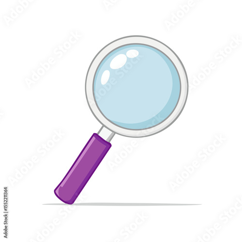 Cartoon Magnifying Glass Isolated on Black Background Symbol of Investigation Discovery Finding Searching Information