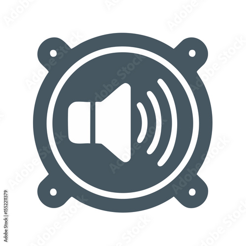 Audio Speaker Vector Icon with Sound Waves for Volume Control. Media Communication and Loudspeaker Symbol for Music Broadcast