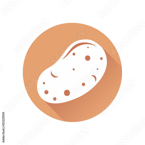 Stylized Potato Illustration in Earth Tones. Flat Icon Style for Agricultural, Culinary, or Nutritional Concepts. Minimalist Design.