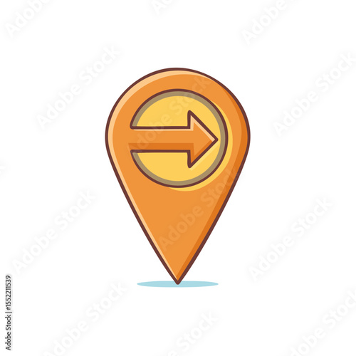 Pointer Icon Showing Direction Illustration for Navigation or Map Graphic Element Design