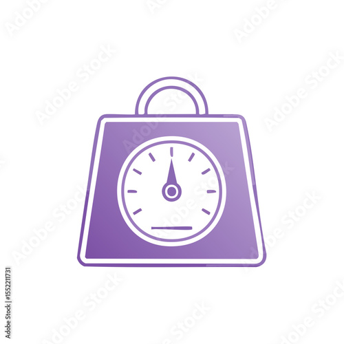 Vintage weight scale icon purple gradient illustration accuracy measurement minimal design