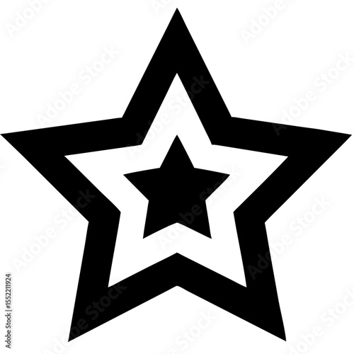 Black star icon representing review and rating in beauty industry