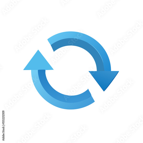 Refreshing Blue Sync Circular Arrows Symbol on Black Background Concept of Recycle and Iteration Data Exchange Rotation