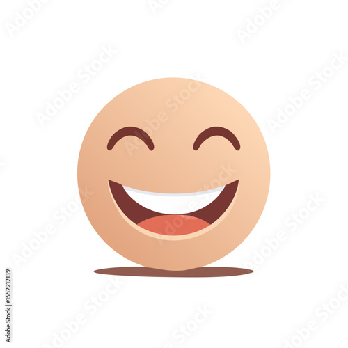 Cartoon Smiling Face Expressing Joy and Happiness Social Media Icon Emoticon Showing Dental Health and Positive Emotion