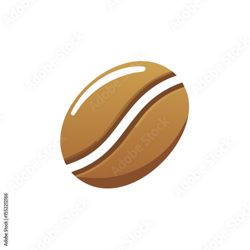 Single stylized coffee bean graphic against black background for menu or branding illustration